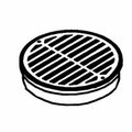 Nds 40 Drain Grate, 6 In Dia, 6-3/4 In L, 6-3/4 In W, Round, 1/4 In Grate Opening, Hdpe, Black 0660SDB